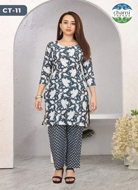 Sindhuja By Chansi Trendz Cotton Blend Kurti With Bottom Online Wholesale